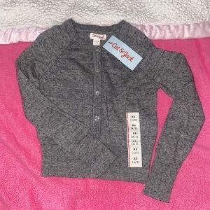 Cat& jack cardigan gray little girls xs 4/5!! Brand new with tags!!